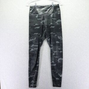 Nike Leggings Womens Medium Dri-Fit Activewear Yoga Pants Gym Athletic Gray Camo